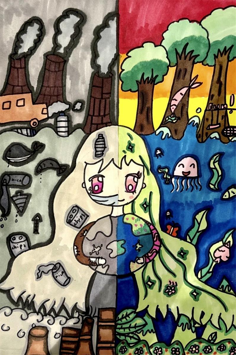 《向右走，守护那一抹绿》 赵桾然 7岁