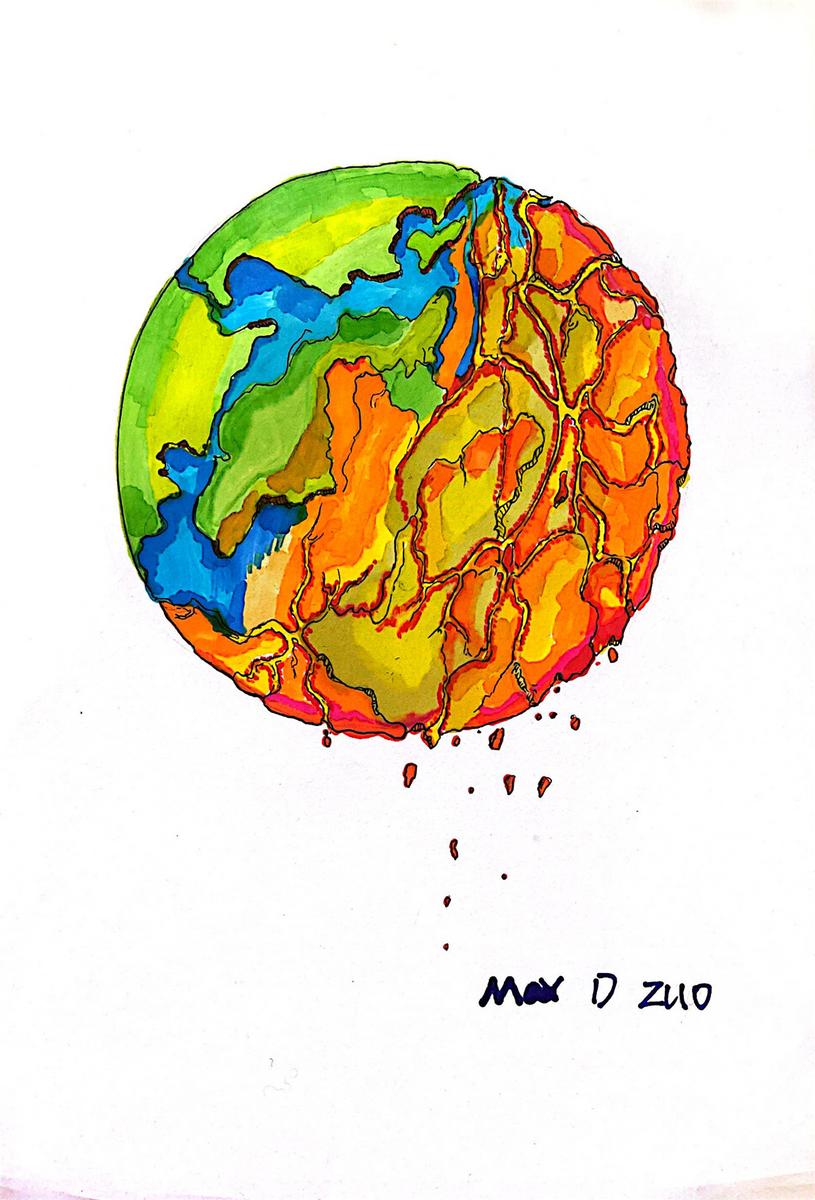 《地球已超载，它沸腾（生气）了》 Max D Zuo 7岁